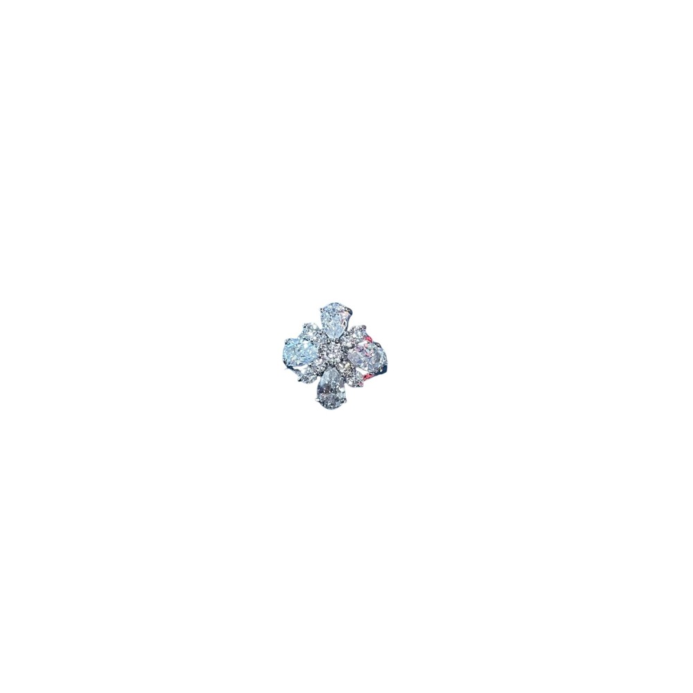 Avon‎ Sparkling Bold CZ Ring Size 7 Flower Silver Tone Cocktail